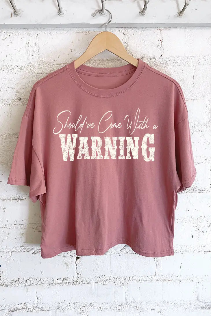 Should've Come with a Warning Wallen Graphic Tee Crop Top | Vintage Rose